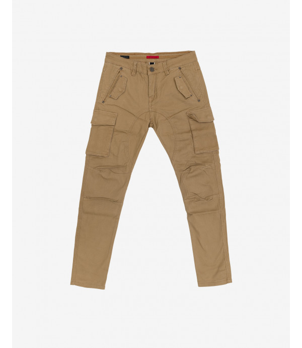 Ribbed slim fit cargo trousers