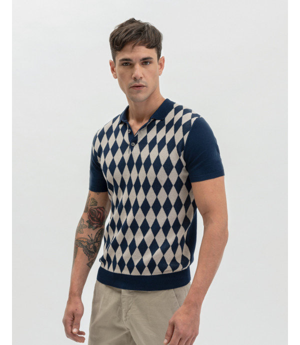 Checkered polo shirt