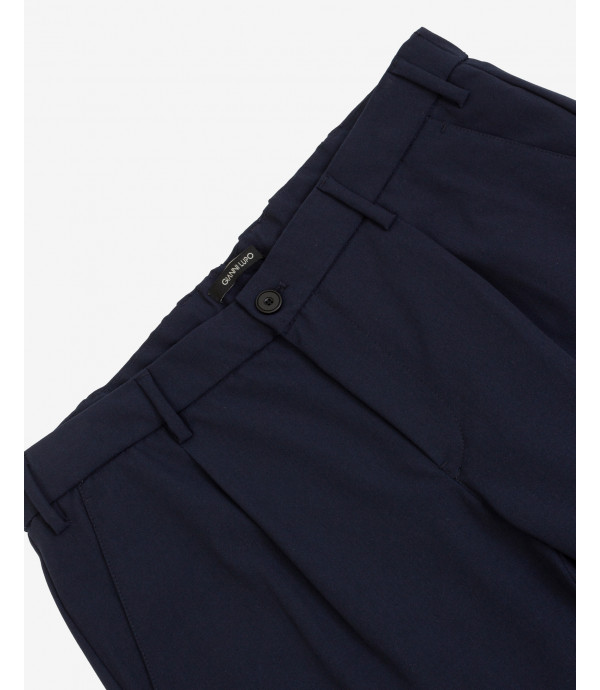 Tech fabric trousers with cuffs