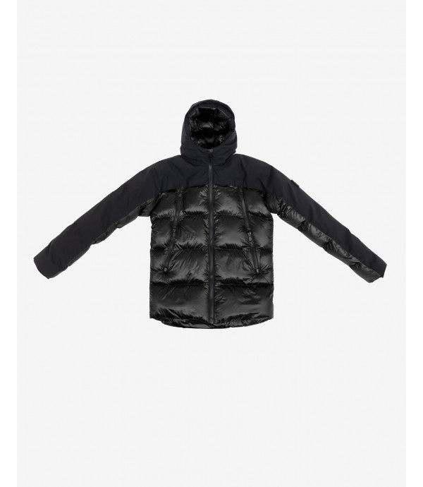 Hooded puffer jacket in black