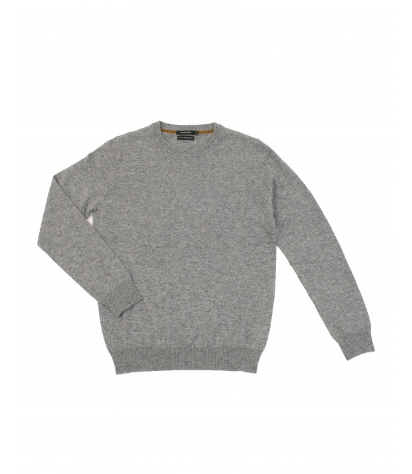 Cashmere blend crewneck sweater in grey