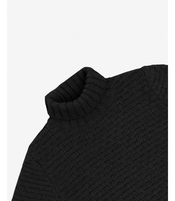 Knitted turtleneck jumper in black