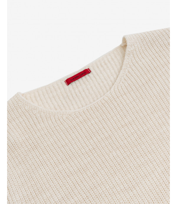 Ribbed wide neck sweater