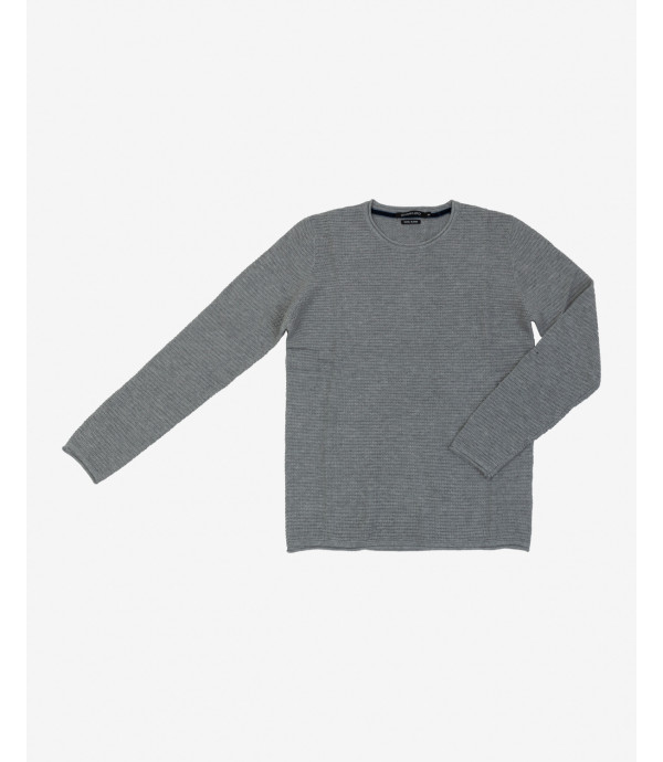 Horizonal patterned sweater in grey