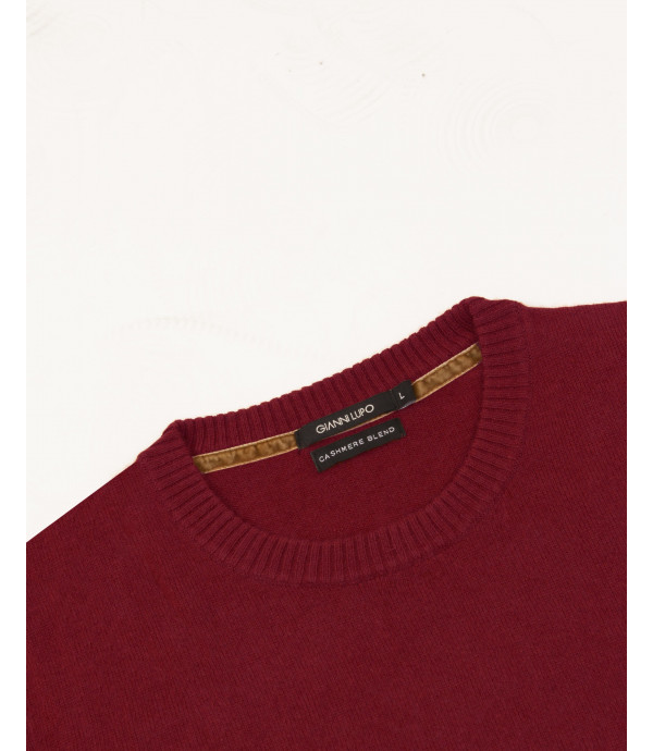 Cashmere blend crewneck sweater in red