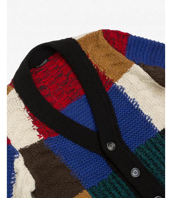 Patchwork swetatshirt in wool blend