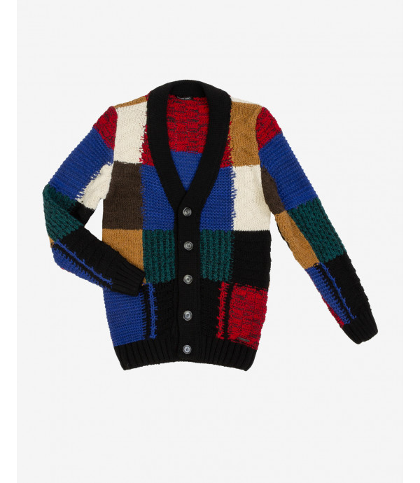 Patchwork swetatshirt in wool blend
