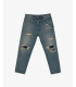 Jeans MIKE carrot cropped fit effetto rip and repair