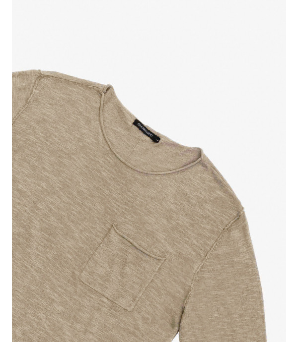 Slubbed pullover with chest pocket