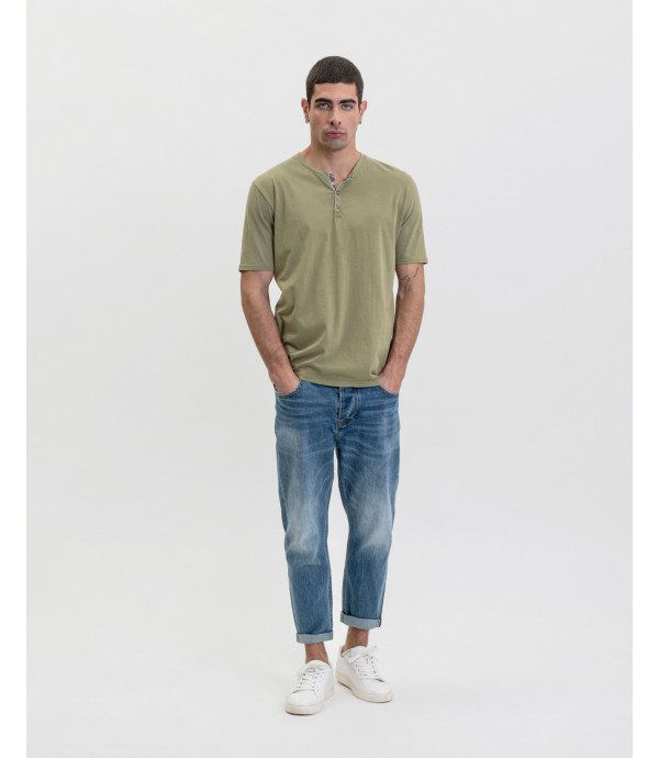 MIKE carrot cropped fit medium wash jeans