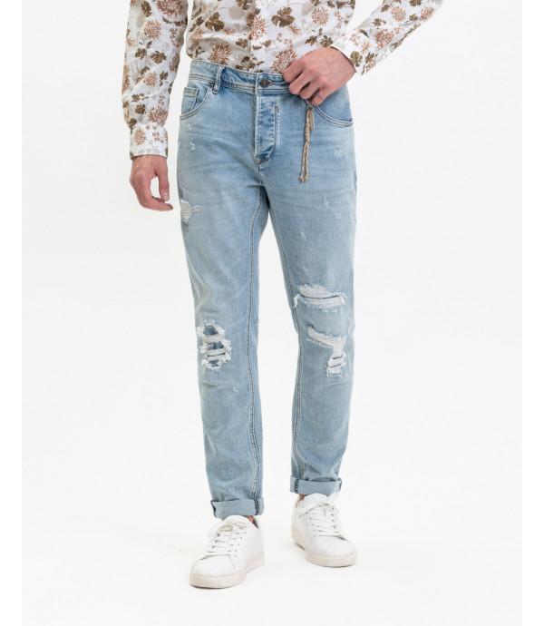 BRUCE regular fit jeans with rips and repairs
