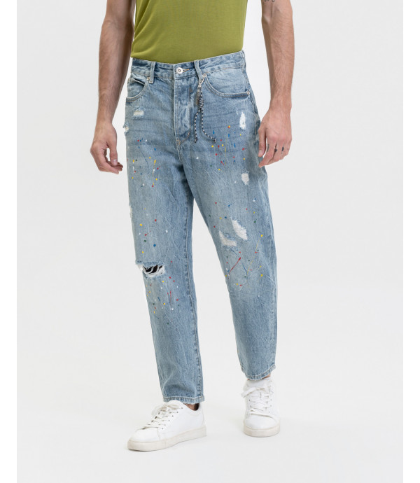 DAD loose fit jeans with paint droplets