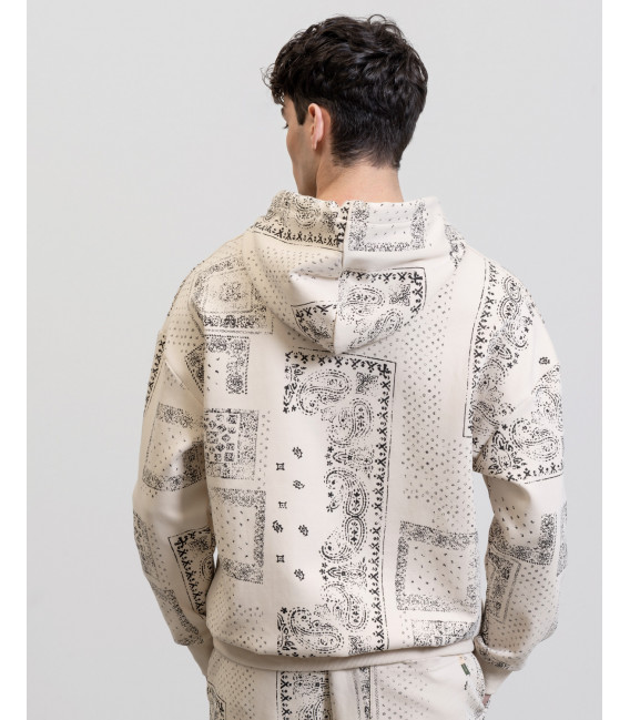 Oversize hoodie with all over bandata print