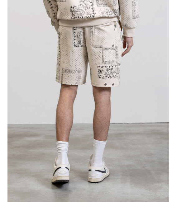 Jogger shorts with bandana prints