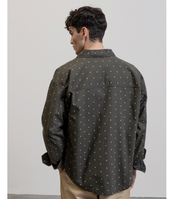 All over emboidery overshirt