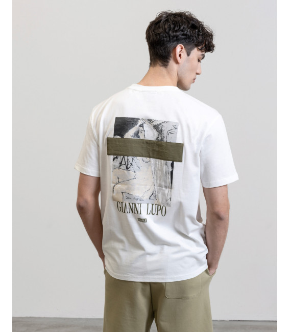T-shirt oversize con logo e stampa retro
