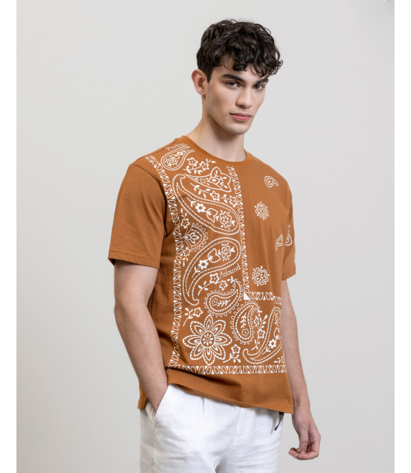 T-shirt oversize con stampa paisley