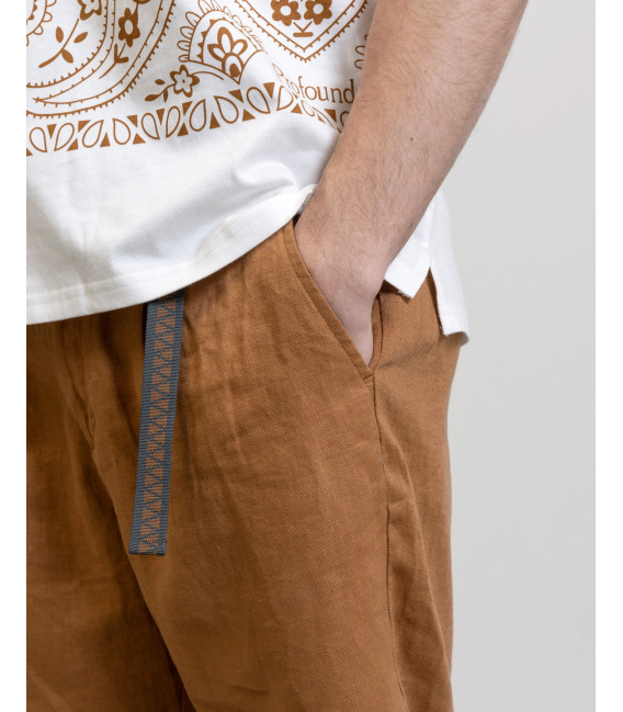 Linen shorts with elastic waist