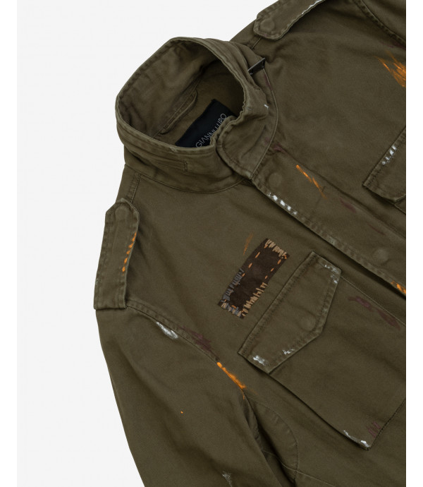Field jacket with emboideries