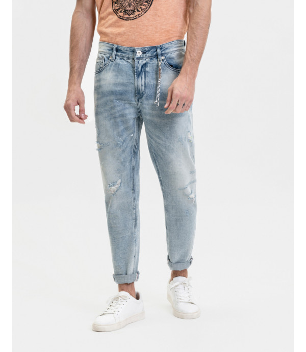 Jeans MIKE carrot cropped fit con rotture