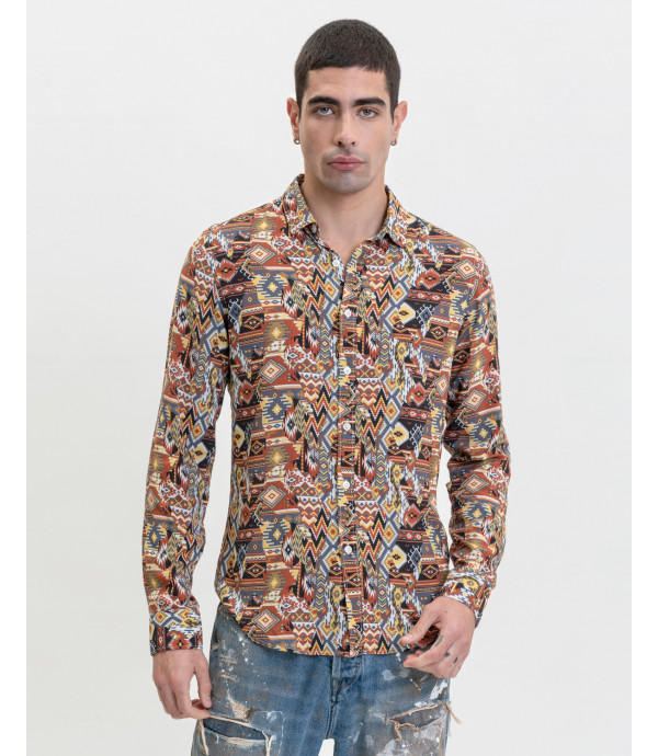Ethnic print shirt in viscose