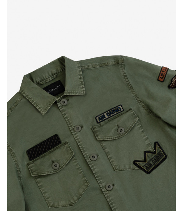 Field jacket with patches