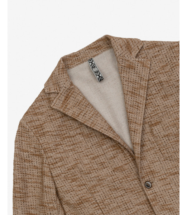 Slubbed fabric deconstracted blazer