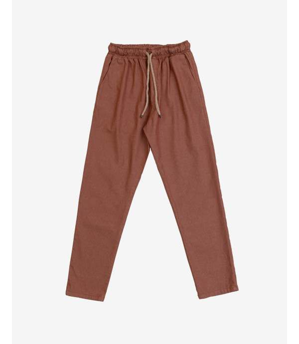 Solid colour drawstring trousers