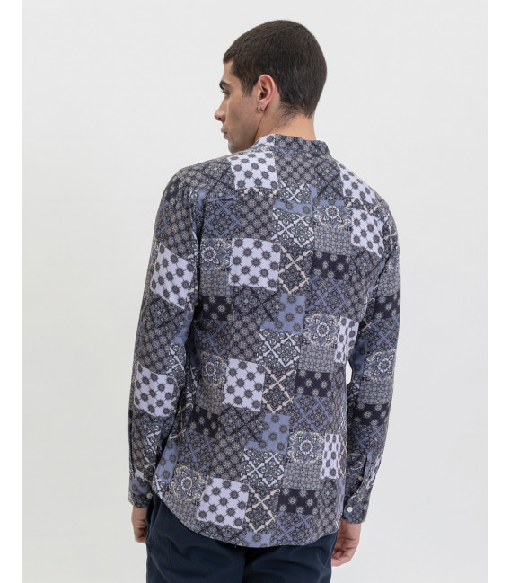 Geometric print shirt in viscose