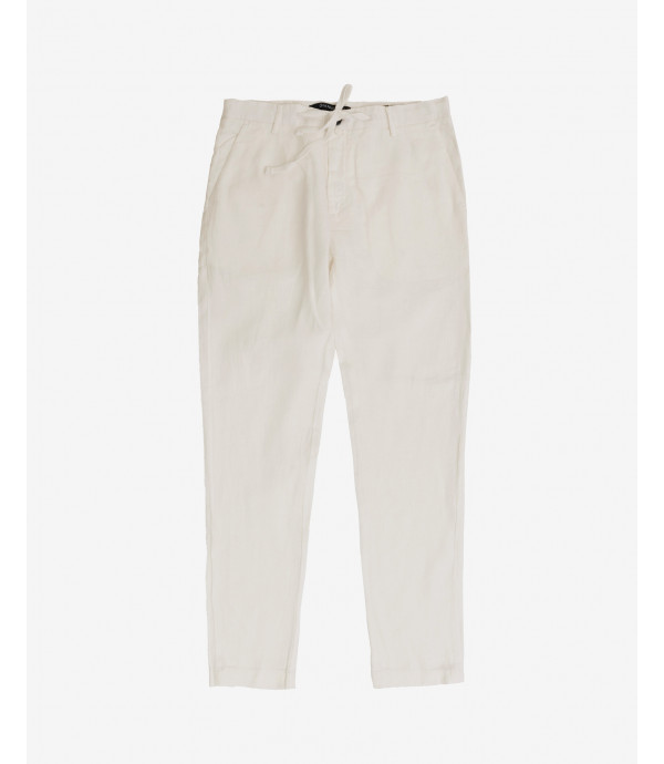 Linen trousers with drawstrings