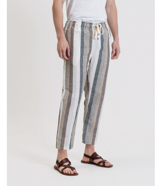 RYAN loose fit vertical striped drawstring trousers