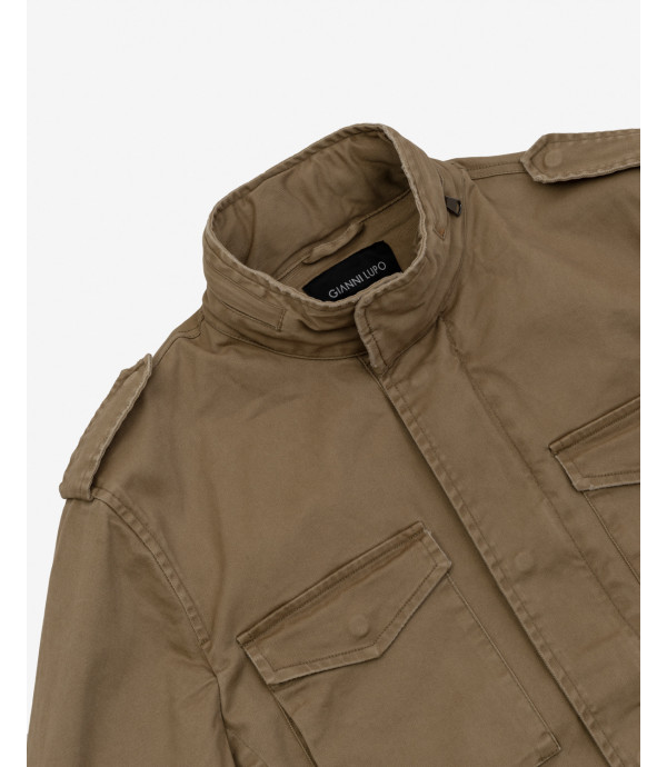 Field jacket with hideaway hood