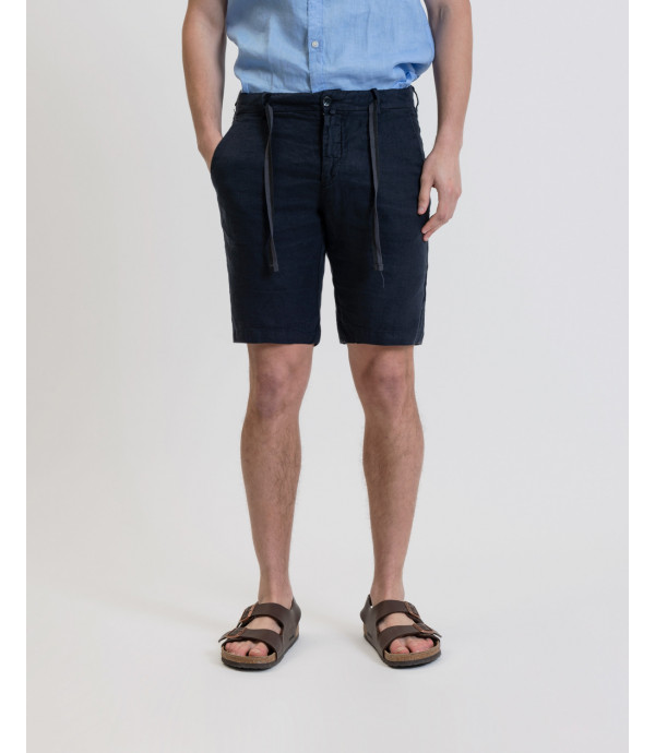 Linen shorts with drawstring