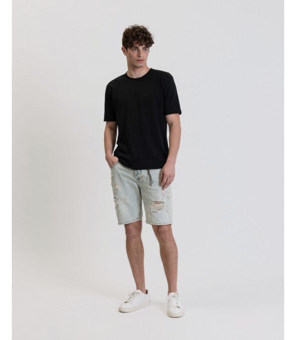 Light wash jeans shorts with rips