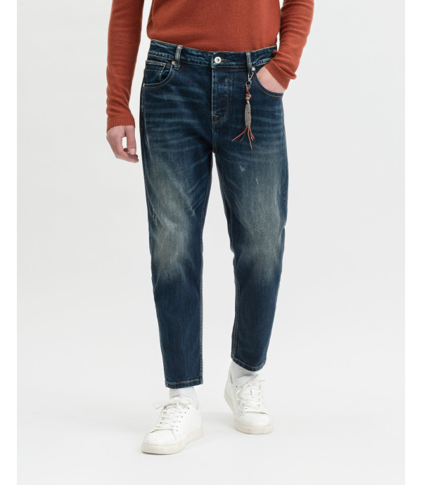 Mike carrot cropped dark wash jeans