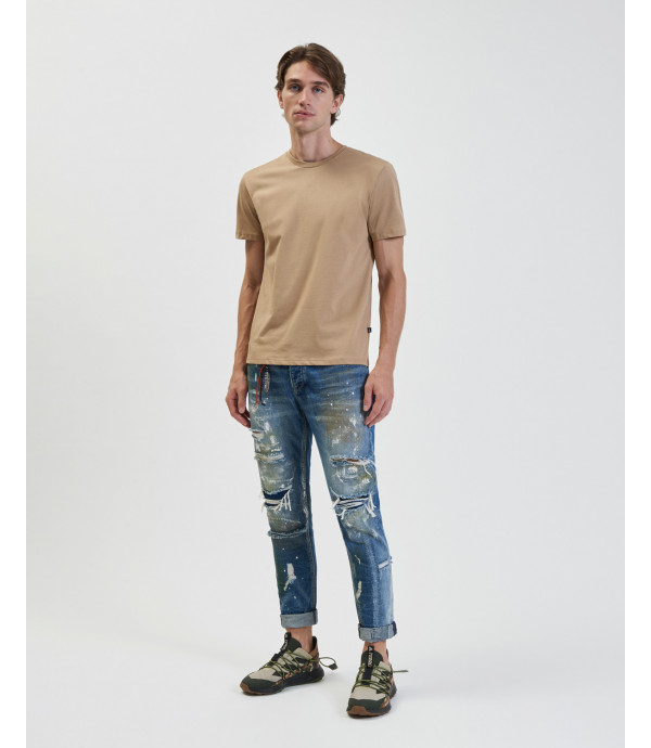 Bruce regular slim fit distressed jeans with paint droplets