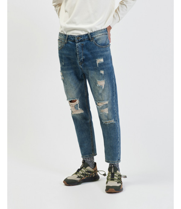 Mike carrot cropped jeans with rips