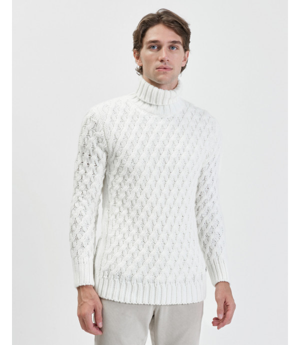 Textured turtleneck sweater