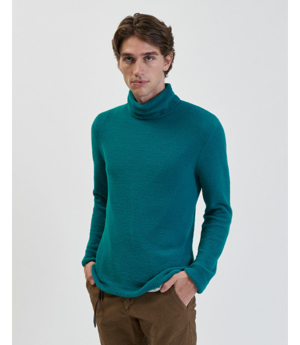 Wool blend brushed turtleneck sweater