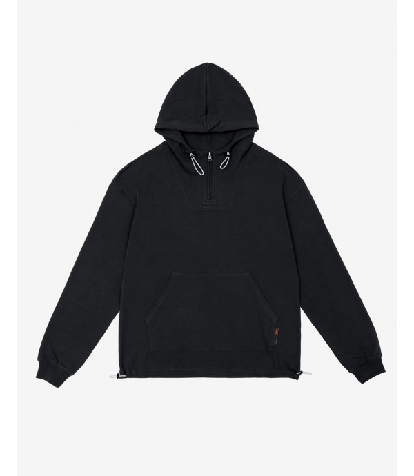 Textured fabric hoodie with zip
