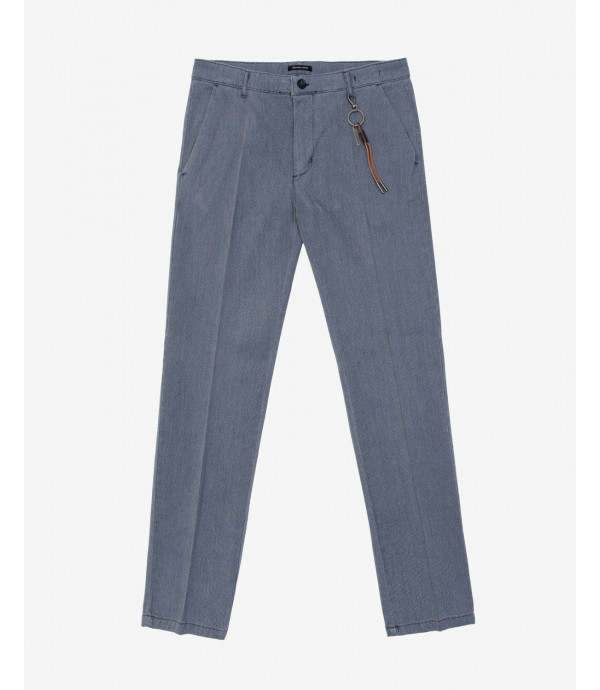Textured slim fit trousers
