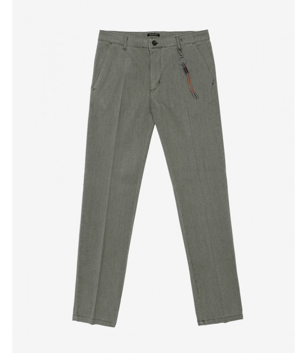 Textured slim fit trousers