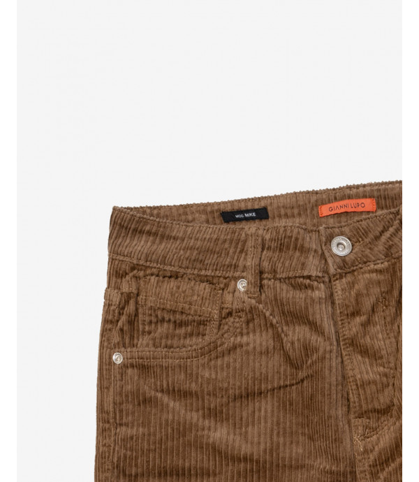 Mike carrot cropped trousers in corduroy with knee rips