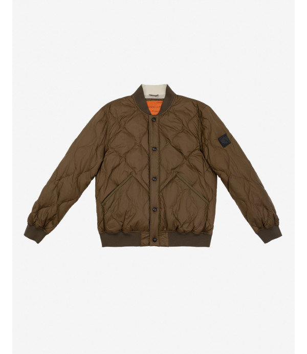 Quilted down bomber jacket