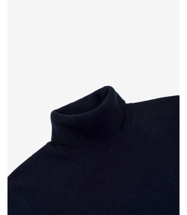 Cashmere blend turtleneck sweater with contrasting edges