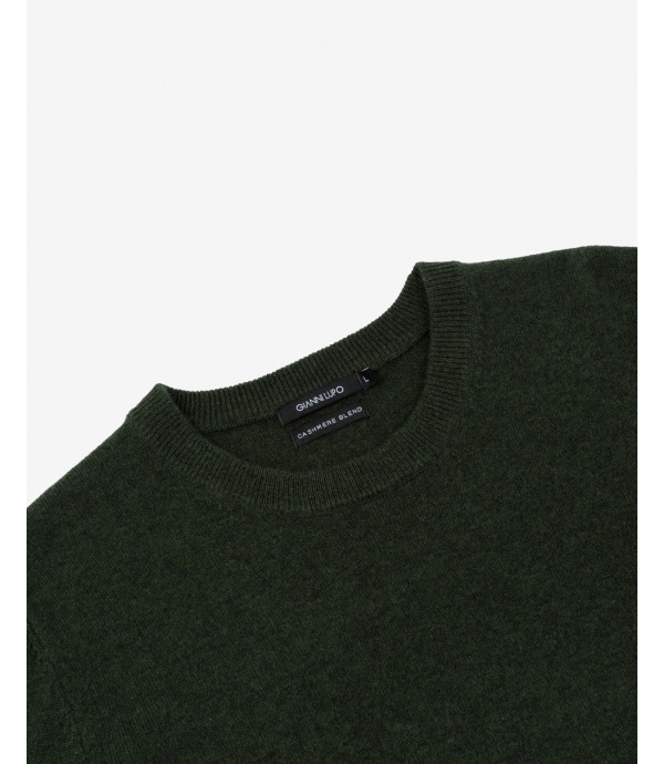 Cashmere blend pullover with contrasting edges