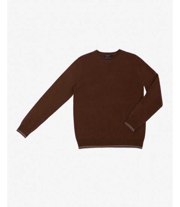 Cashmere blend pullover with contrasting edges