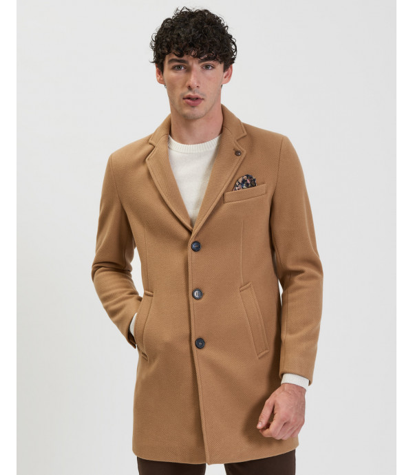 Textured long coat