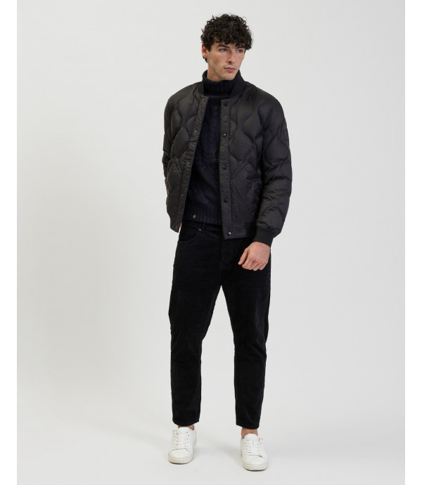 Quilted down bomber jacket
