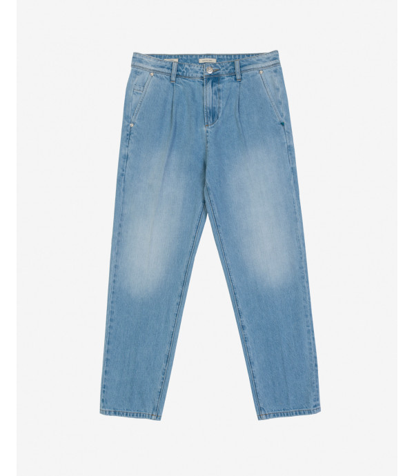 DANNY relaxed fit jeans with pleats in light wash